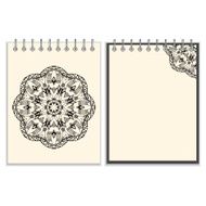 White cover notebook with handmade black pattern N2