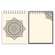 White cover notebook with handmade black pattern N3