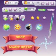 Big set of interface elements for computer games and Web
