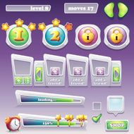 Big set of elements for computer games web design Progress