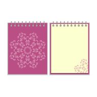 Purple cover notebook with round ornate star pattern