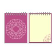 Purple cover notebook with round ornate pattern