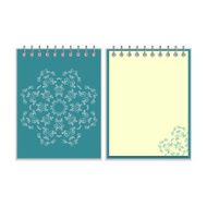 Blue cover notebook with round ornate star pattern