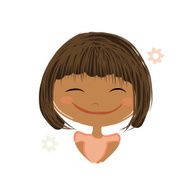 Cute Girl Smiling Sketch For Your Design N79