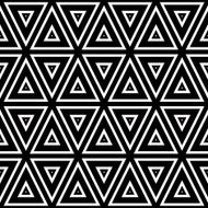 Seamless geometric black and white stripes background triangles