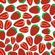 colorful strawberries fruits and half seamless pattern eps10