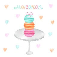Watercolor Hand drawn macarons vectorized painting eps10