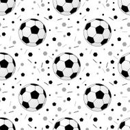 Footballs seamless pattern