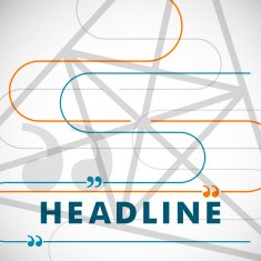 Vector orange abstract lines on blue background