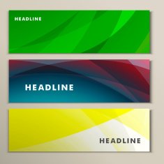 Set abstract bright green image yellow blue