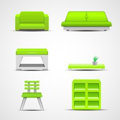 Furniture icons Graphic concept N2