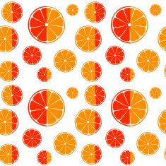 Orange and grapefruit slices seamless pattern background