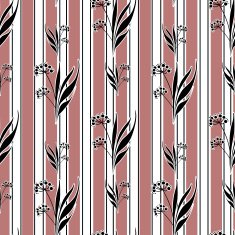 Seamless retro flowers pattern striped background