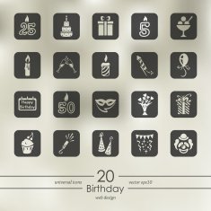 Set of birthday icons N3