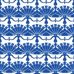 Vector Royal Blue Turskish Floral Abstract Seamless Pattern