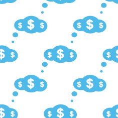 Dollar cloud seamless pattern N2