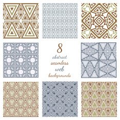 Set Of Abstract Geometric Seamless Web Backgrounds