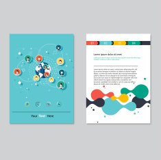 Vector brochure template design Abstract Backgrounds Flat Info N7