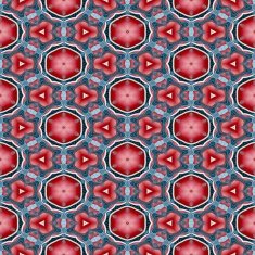 Seamless kaleidoscopic pattern in red and blue 4
