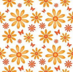 Seamless pattern with flowers and butterflies N6