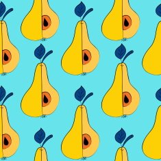 Pattern with yellow pear