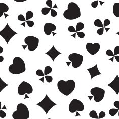 Abstract Seamless Pattern Background with Card Suits Vector Ill N3