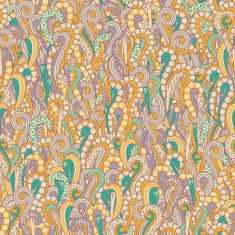 Seamless floral curly colorful vintage background wallpaper