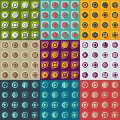 Flat modern design with shadow icon flower N25
