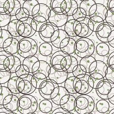 Vector seamless pattern of randomly circles and green dots