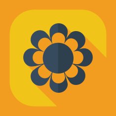 Flat modern design with shadow icon flower N32