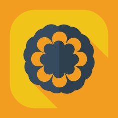 Flat modern design with shadow icon flower N33