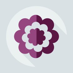 Flat modern design with shadow icon flower N34