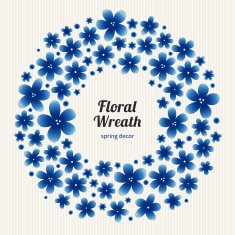Bright floral wreath with simple flowers