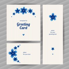 Bright floral card with simple flowers