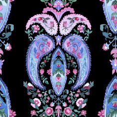 Beautiful Watercolor paisley seamless pattern N6