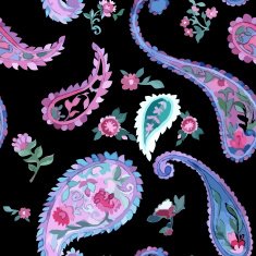 Beautiful Watercolor paisley seamless pattern N8