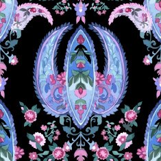 Beautiful Watercolor paisley seamless pattern N9