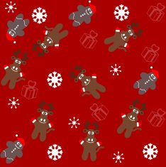 pattern for wrapping paper and filled with deer gingerbread