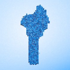 Benin Map Triangle Pattern Blue