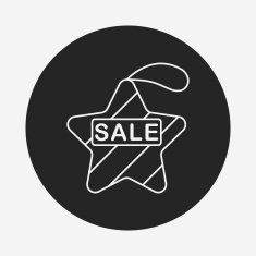 Christmas hanging line icon