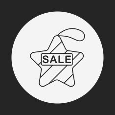 Christmas hanging line icon N3