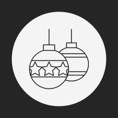 Christmas hanging line icon N7