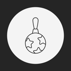 Christmas hanging line icon N11
