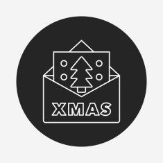 Christmas card line icon N5