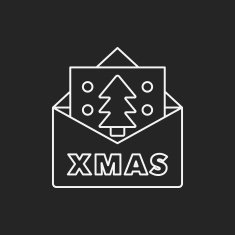 Christmas card line icon N6