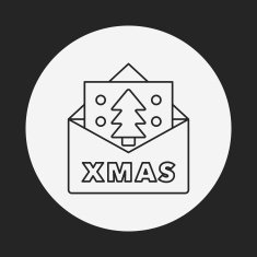 Christmas card line icon N7