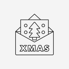 Christmas card line icon N8