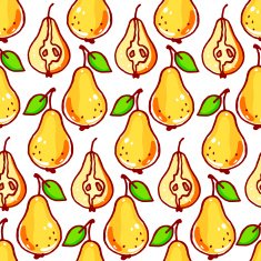 Seamless yellow pears N2