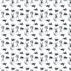 Rabbits seamless pattern in watercolor N5