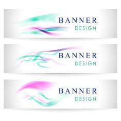 Vector banners collection with abstract multicolored backgrounds